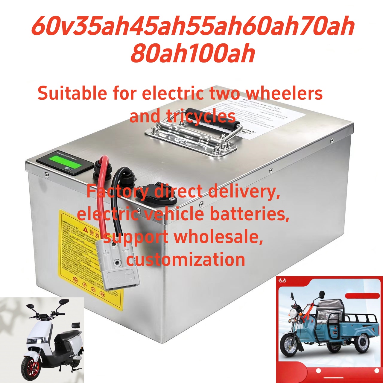 60V 50Ah Electric Scooter Battery - 60V35Ah 50Ah 100Ah LiFePO4-Batteriepack für Solar-Golfwagen,