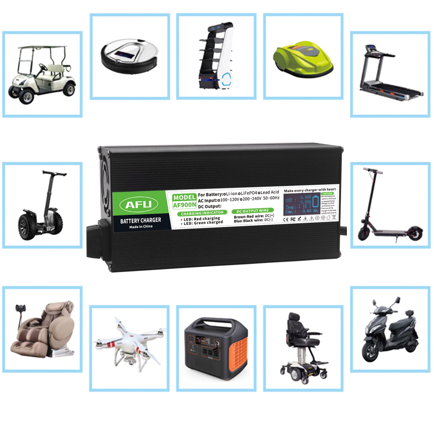 84V 20A Smart Charger - 58,4 V 15 A LiFePO4-Akku-Ladegerät mit
